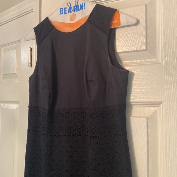 Ann Taylor Cotton Cocktail Dress. Navy, Size 0P - Picture 3 of 6